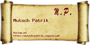 Mutsch Patrik névjegykártya